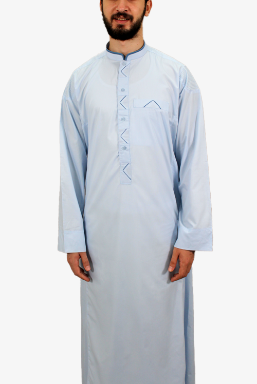 Jubah Putih Lelaki 821-style 10 Lengan Panjang