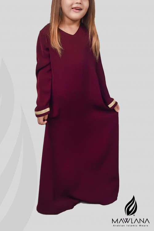 Abaya budak perempuan Sanad (Maroon)