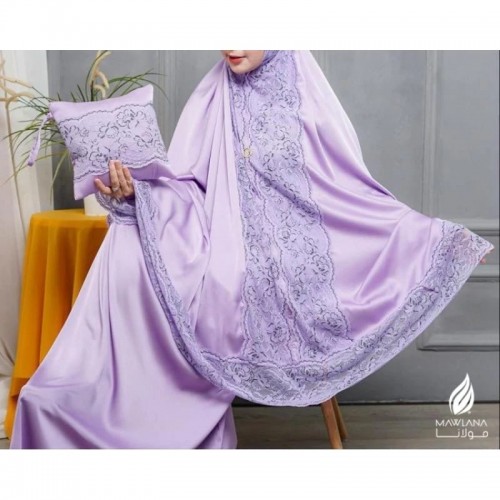 Telekung Satin Premium Cordoba Series FREE BAG in Purple Lilac