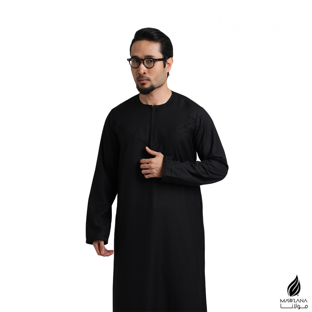 JUBAH RUBI EMIRATES IN BLACK