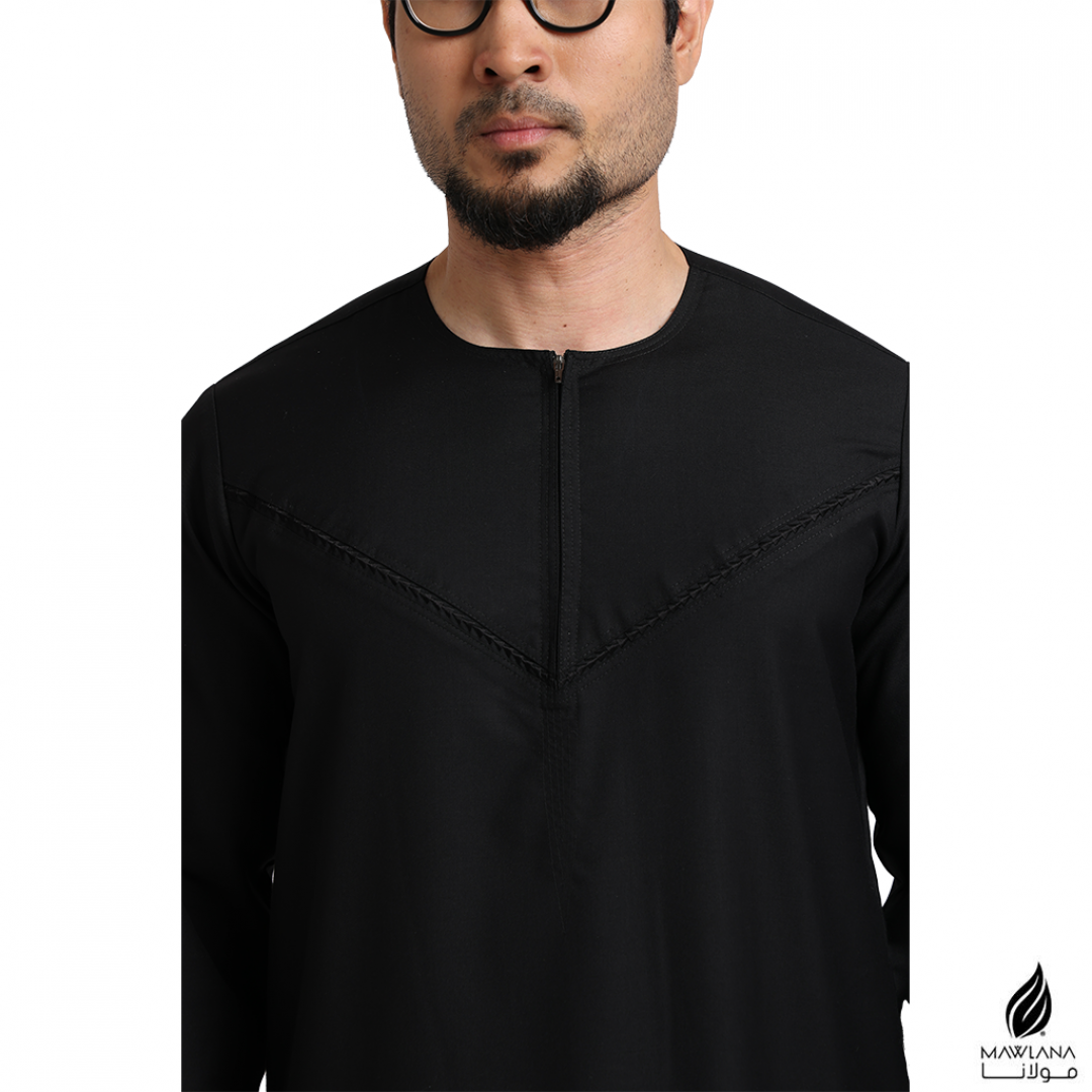 JUBAH RUBI EMIRATES IN BLACK