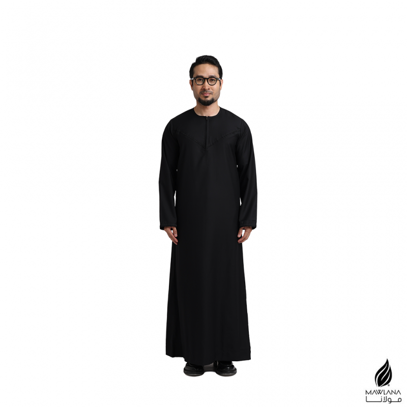 JUBAH RUBI EMIRATES IN BLACK