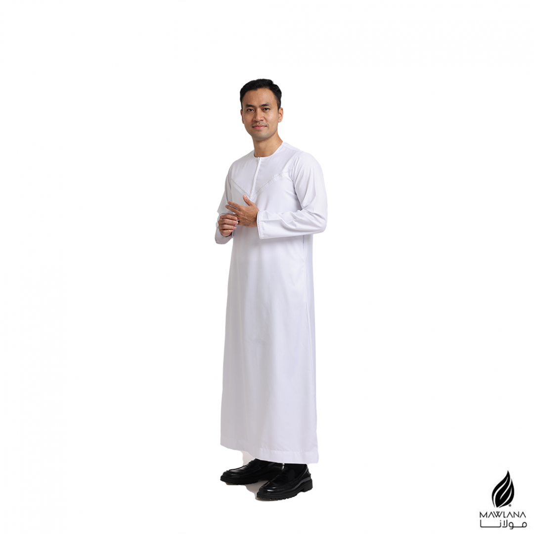 JUBAH RUBI EMIRATES IN WHITE