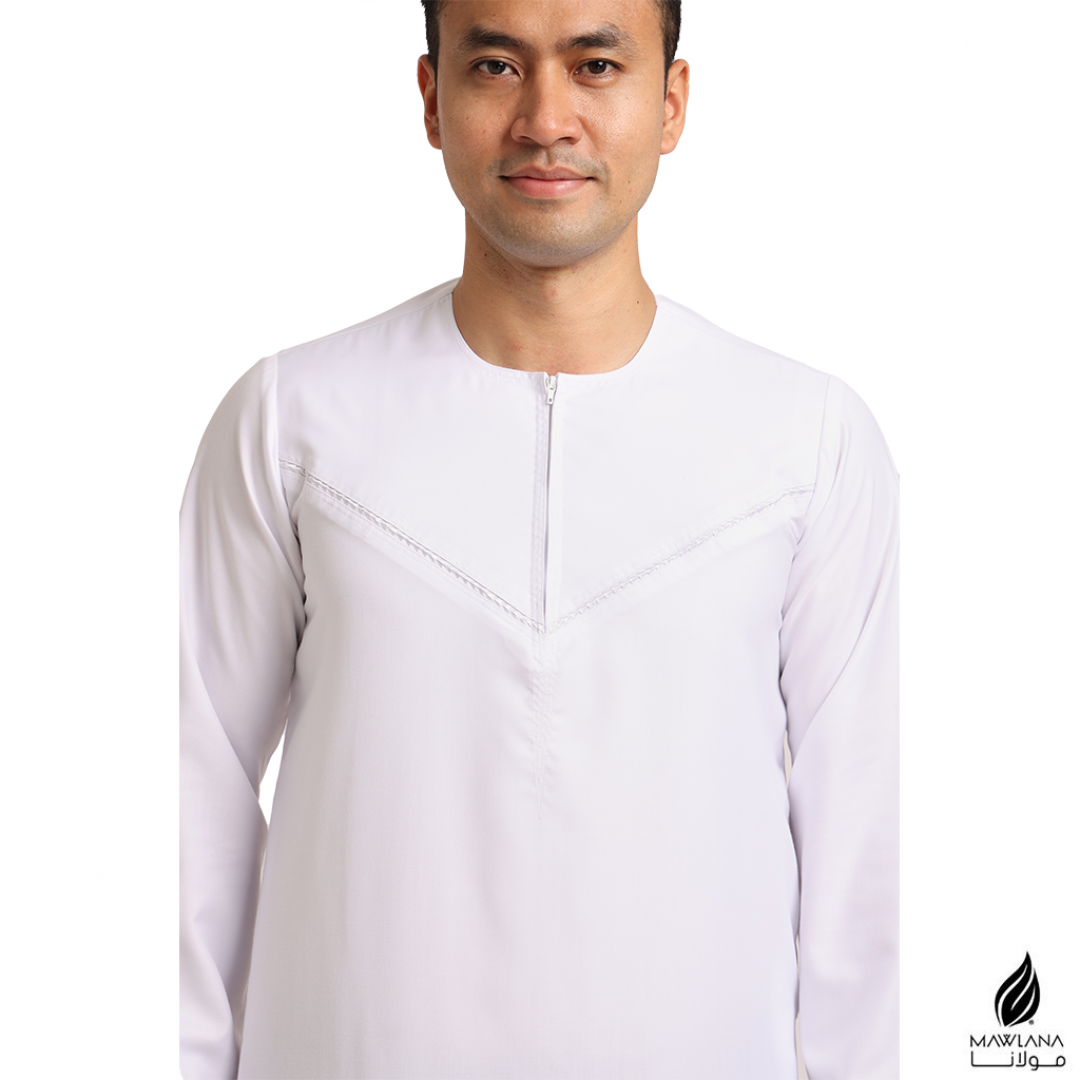 JUBAH RUBI EMIRATES IN WHITE