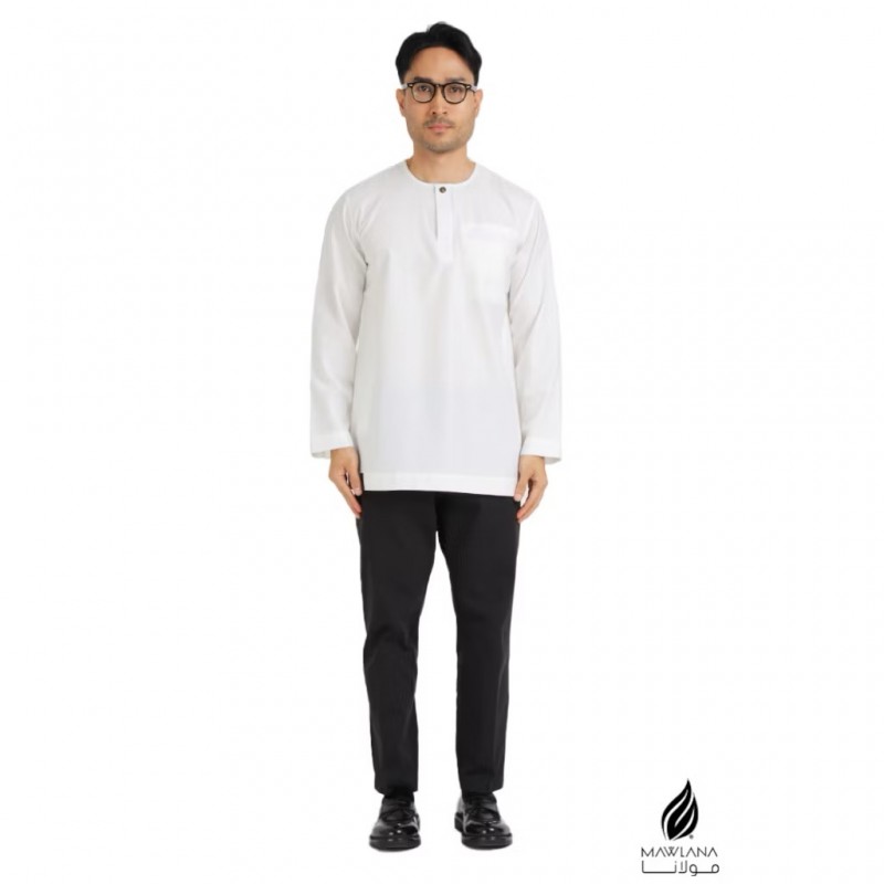 KURTA MAWLANA ALI FRONT POCKET IN WHITE