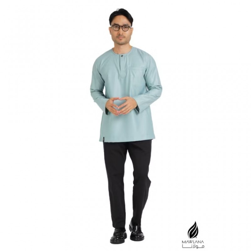 KURTA MAWLANA ALI FRONT POCKET IN EARTH GREEN